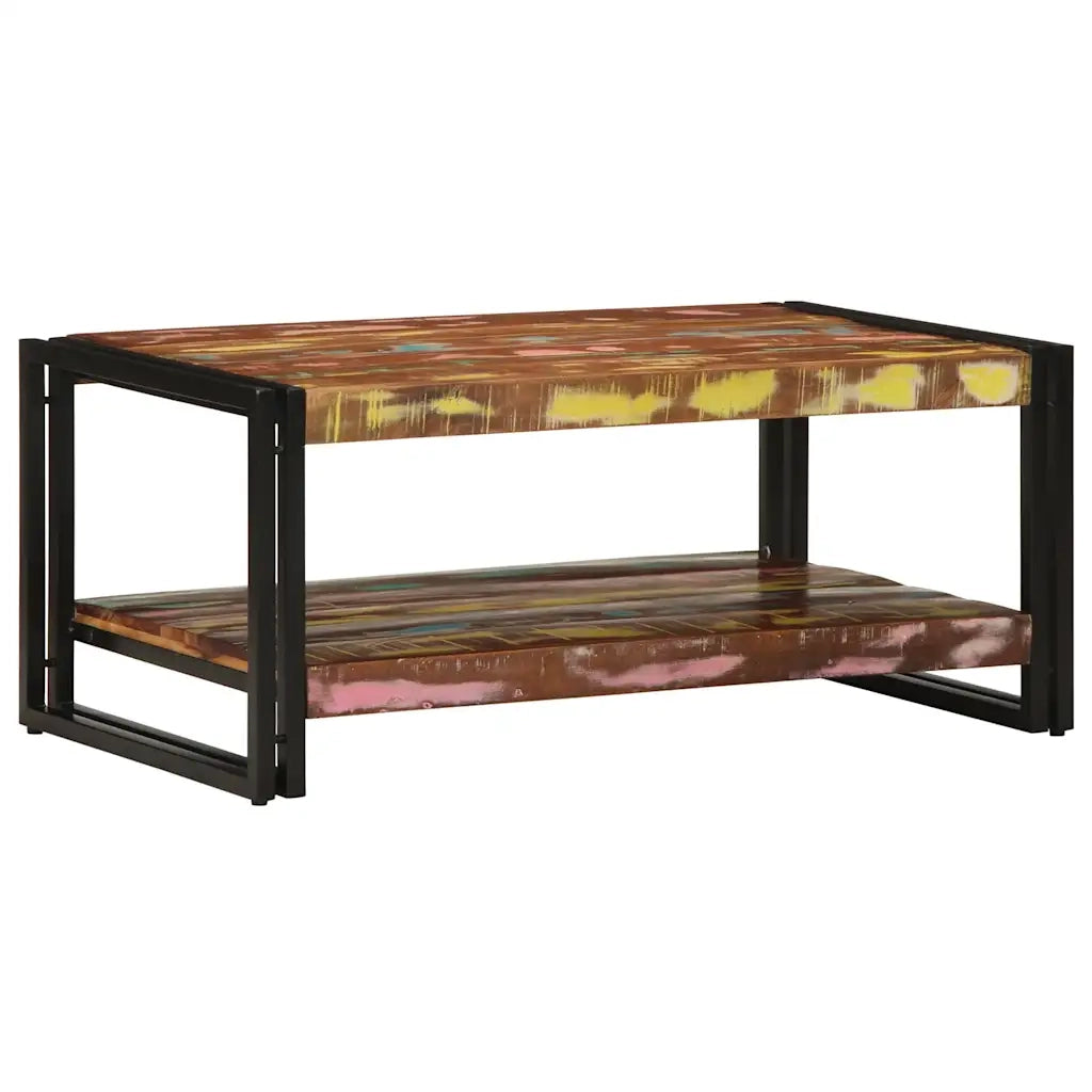 Tavolino Salotto Multicolore 90x50x38cm Legno Massello Recupero 4102717