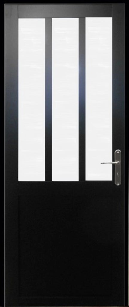 Blocco porta officina in vetro satinato nero H204 x L73 Tabella dimensioni spingendo a sinistra