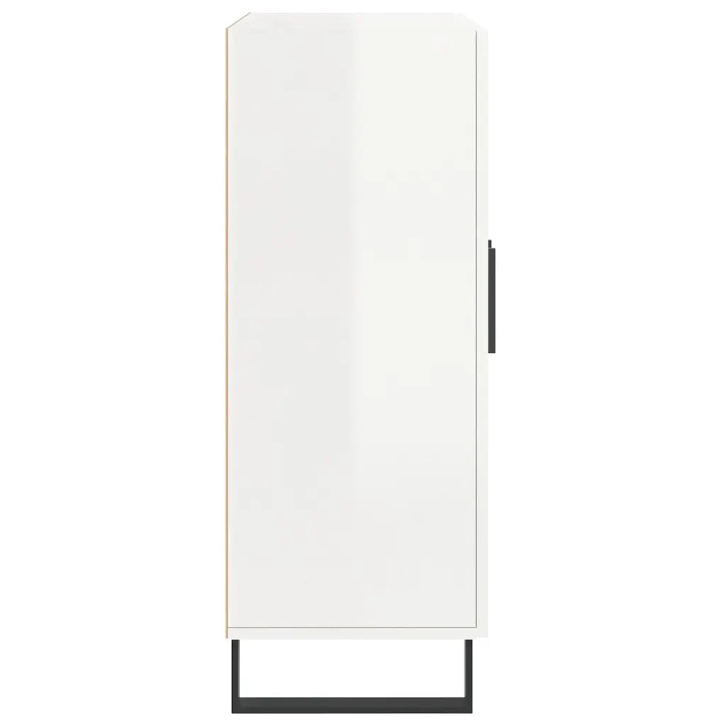 Credenza-Buffet-Armadio da cucina 69,5x34x90 cm in Legno Multistrato Bianco Lucido 804231