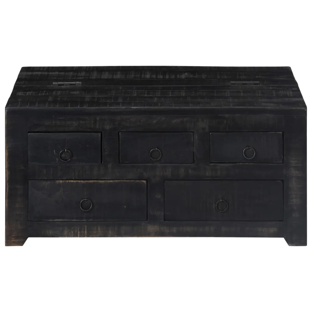 Tavolino da salotto | Tavolino da caff¨¨ | Tavolino da Soggiorno Nero 65x65x30 cm in Legno Massello di Mango