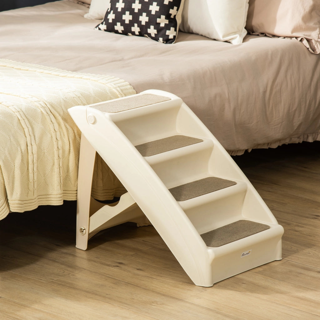 Scalino per Cani Gatti con Tappetini Antiscivolo ¨C zephmum ¨C 62x38x49,5 cm Beige