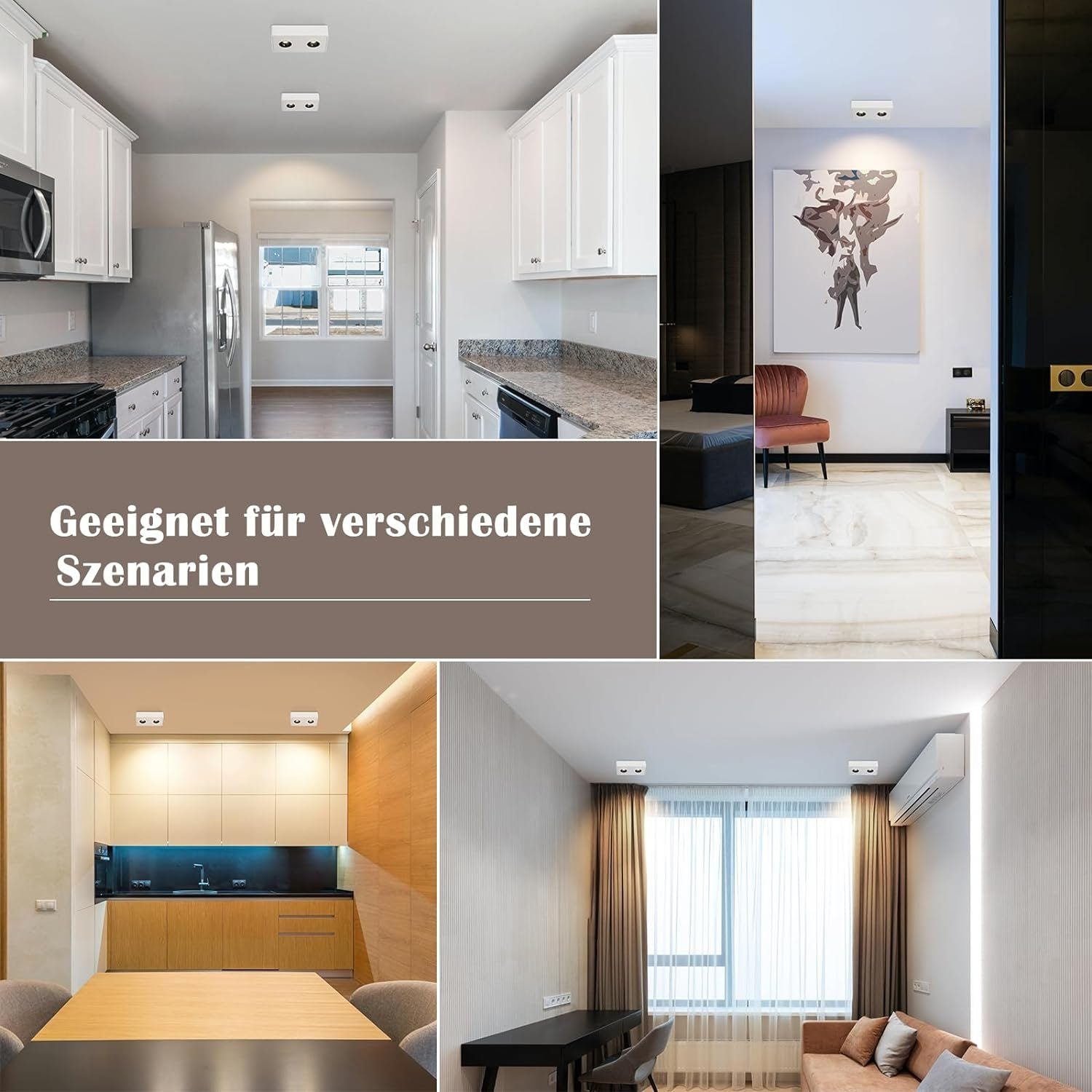 ZMH Faretto da soffitto LED da superficie 2 fiamme 11W