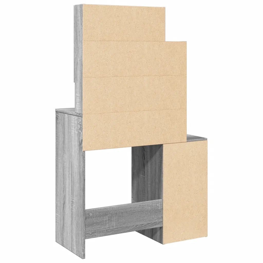 Toeletta con Armadietto Grigio Sonoma 80x35x132 cm 848239