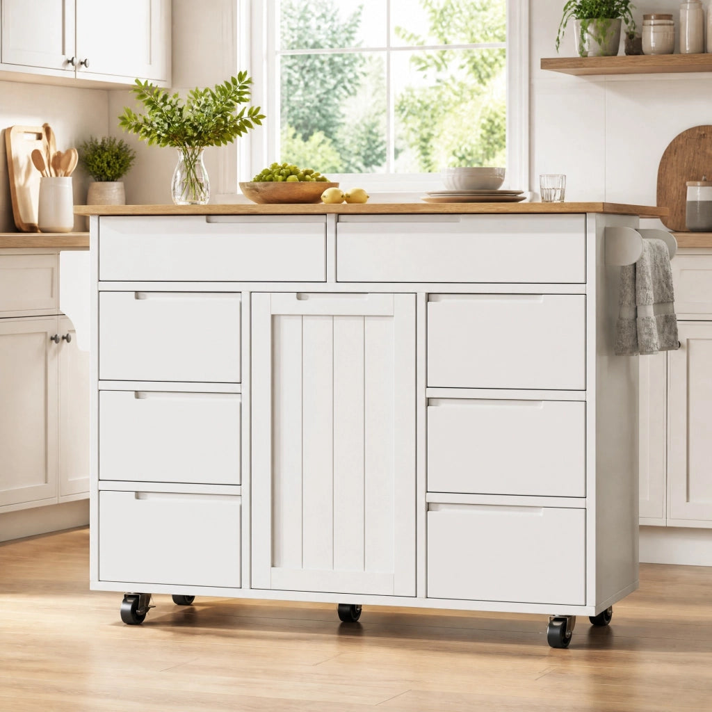 ISOLA CUCINA con piano ribaltabile 122x74,5x91,5 cm bianco MDF