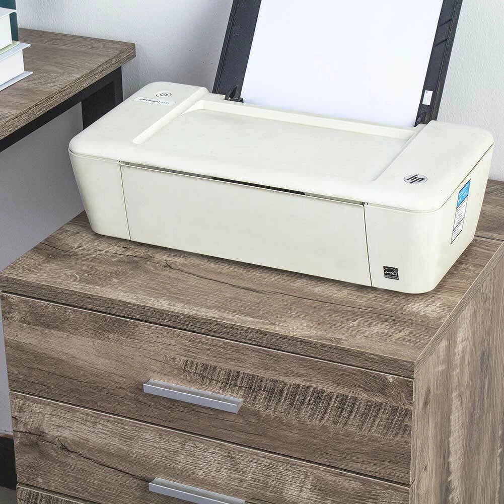 Cassettiera Scrivania Ufficio Legno MDF Mobiletto Stampante 3 Cassetti Tortora