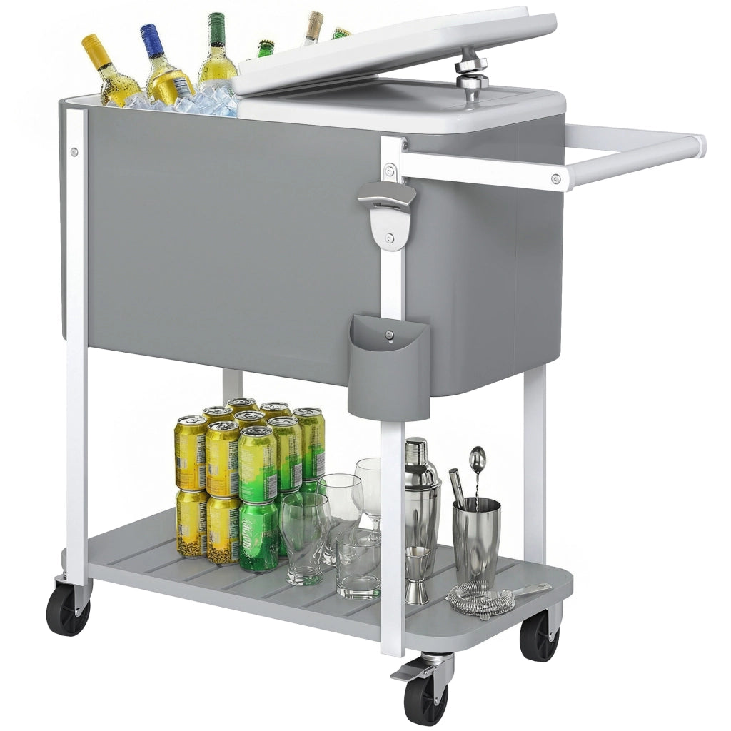 Tavolino servitore con ruote ¨C Zephmum ¨C Grigio 56L