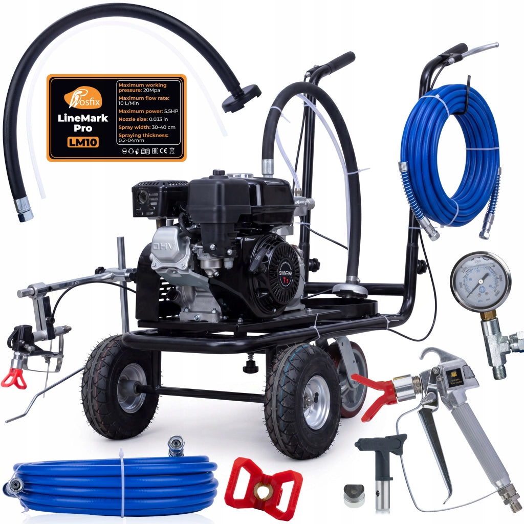 Traccialinee Stradale LineMark Pro LM10 – Pompa Membranica 20 MPa | 10 L/min | 1 Pistola | Verniciatura Professionale
