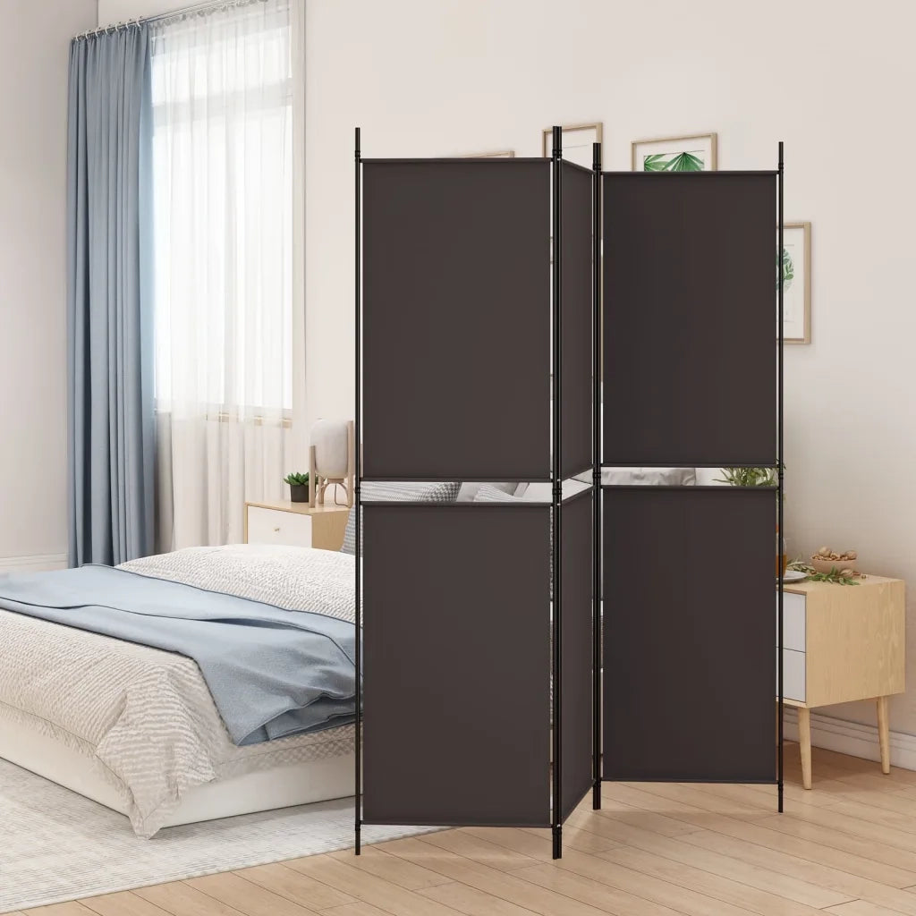 Divisorio a 3 Pannelli Marrone 150x180 cm in Tessuto 350211