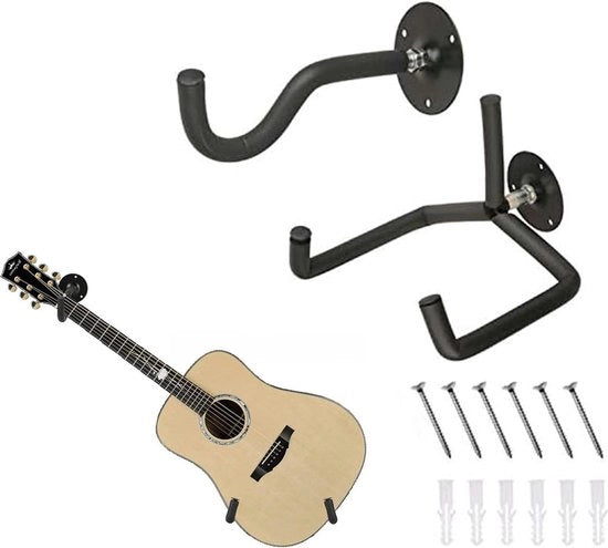 Sostegno angolare per chitarra da parete - Sostegno inclinato per chitarra da appendere al muro - Chitarra acustica, classica, elettrica