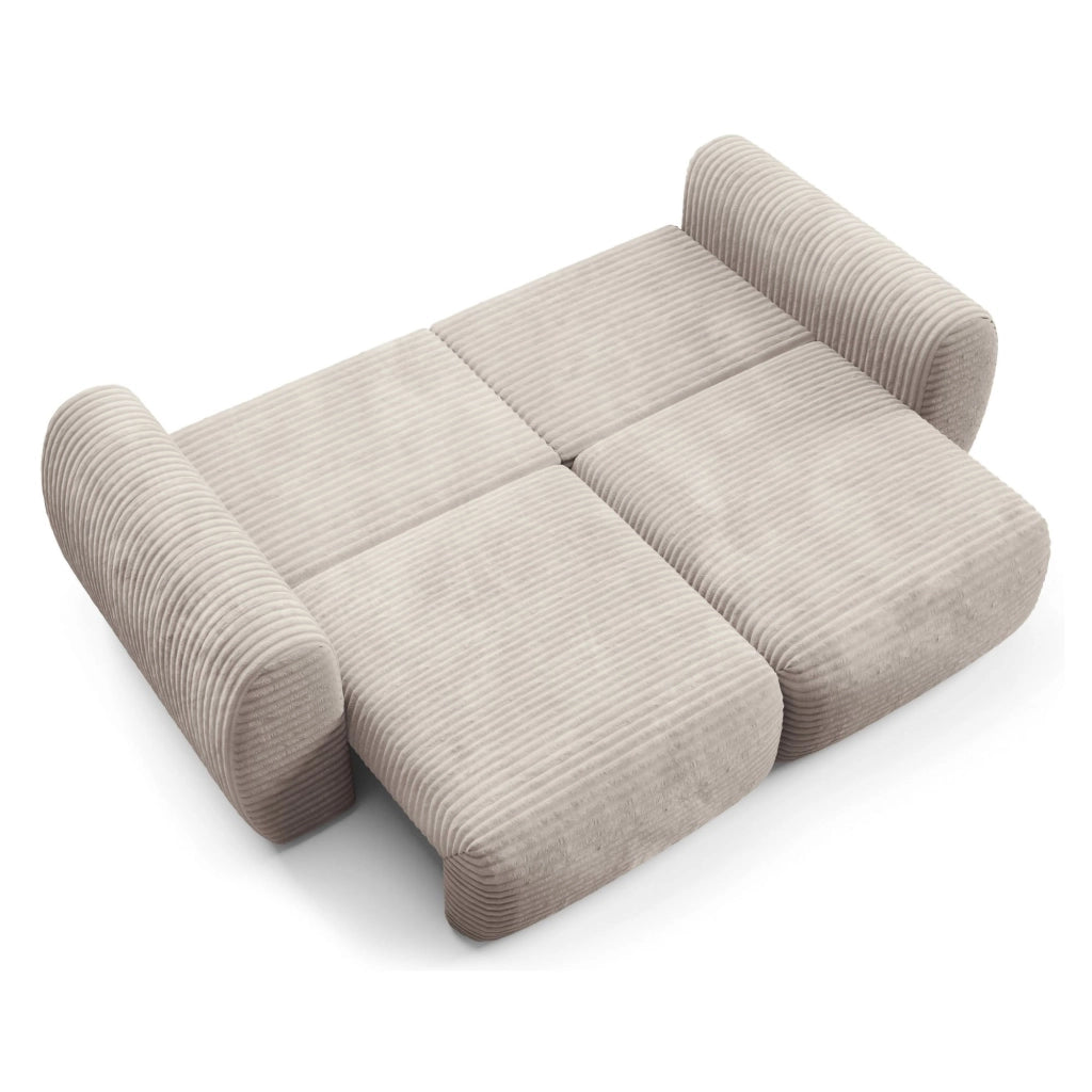 Golgi, Divano Letto 2 Posti Contenitore, 266x121 cm Beige Chiaro