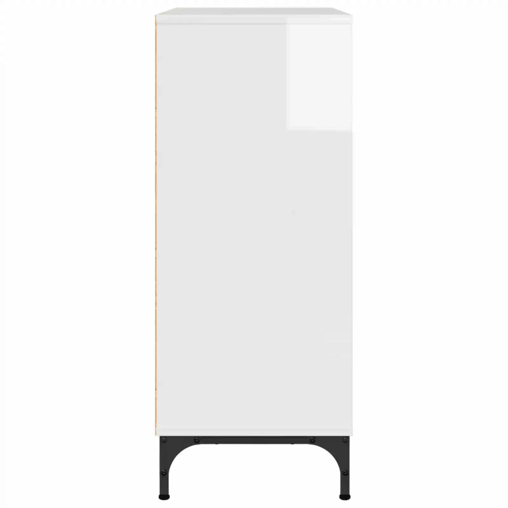 Credenza Bianco Lucido 79,5 x 33 x 82 cm Legno multistrato 883438