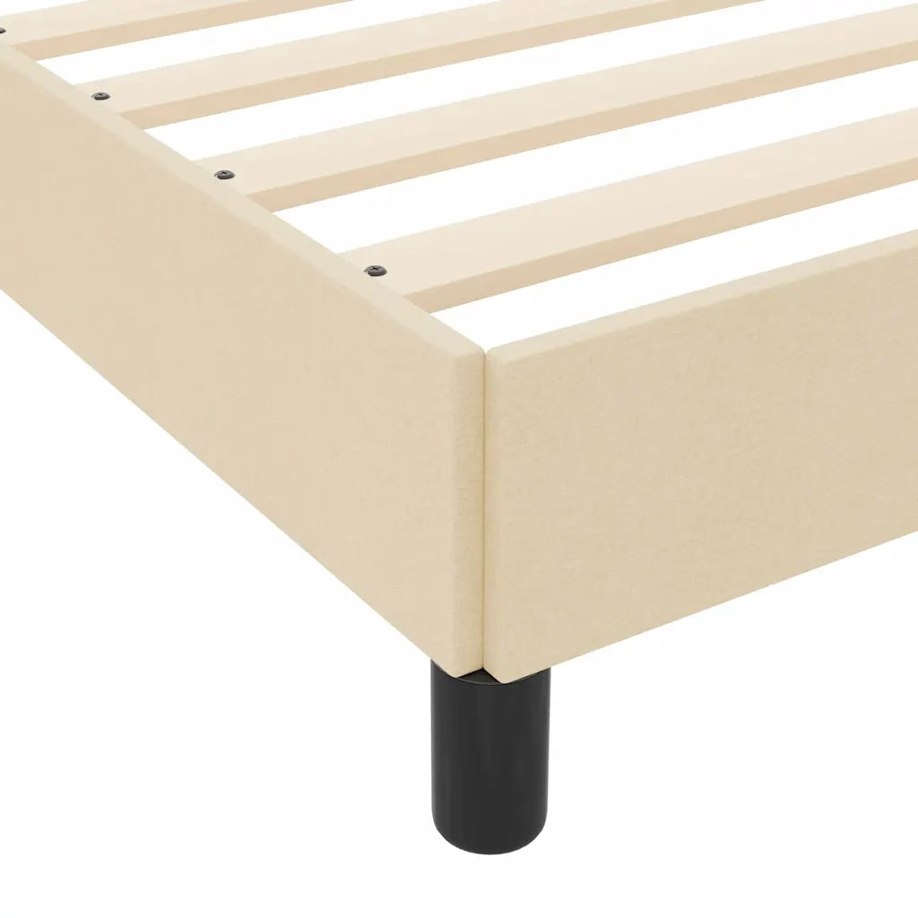Letto a molle con materasso Crema 140 x 190 cm Tessuto 3398491