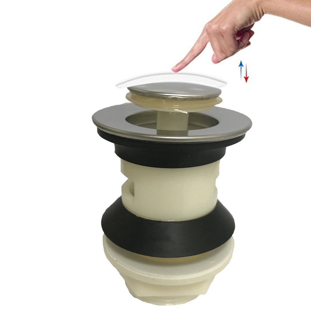 Trade Shop - Piletta Universale In Plastica Per Lavabo Bide Doppio Click Clack Tappo Pilette -