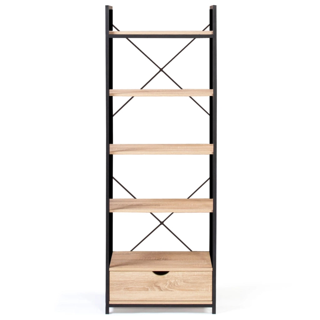 IDMarket - Scaffale a 5 livelli con cassetto DETROIT design industriale