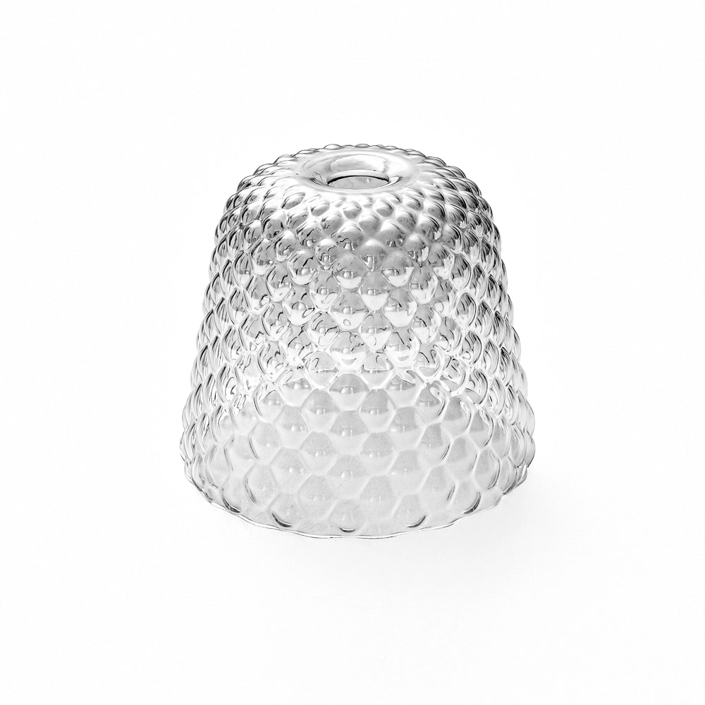 Diffusore vetro fumè per lampade a sospensione - finitura sfumata trasparente, design decorativo, attacco E27 (vetro piccolo) d.25X21,5