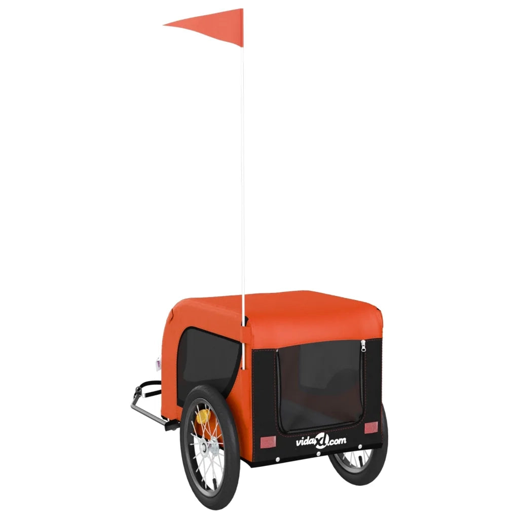 Rimorchio da Bici per Animali Arancione e Nero Oxford e Ferro CFW5465280