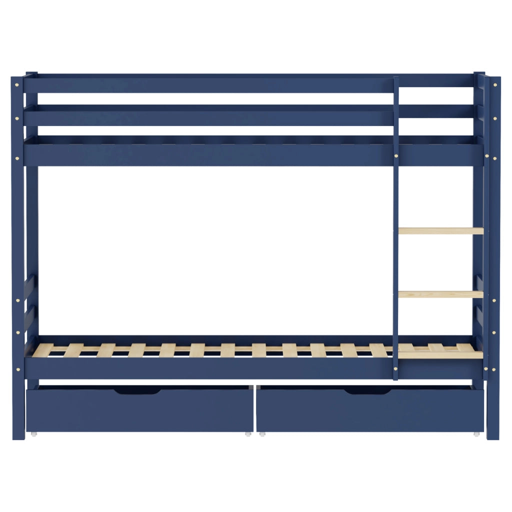 Letto a castello per bambini 190x90cm blu scuro con cassetti AMBRE