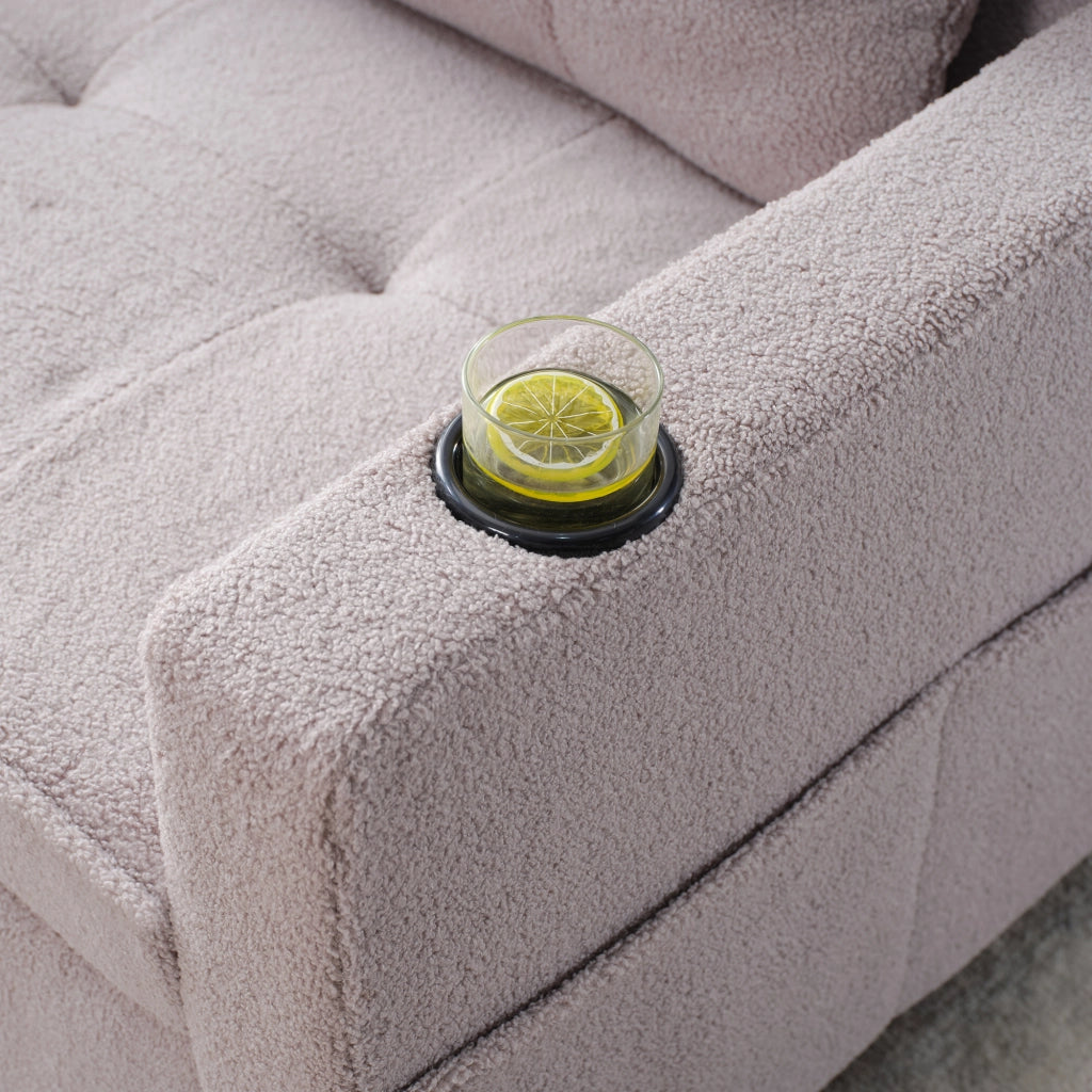 Divano Letto Singolo Estraibile ¨C MINIMAL ¨C con Portabicchieri e USB, Poltrona Relax