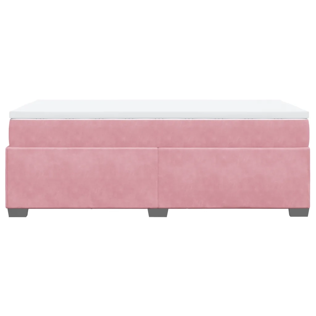 Giroletto a Molle con Materasso Rosa 90x190 cm in Velluto 3285256