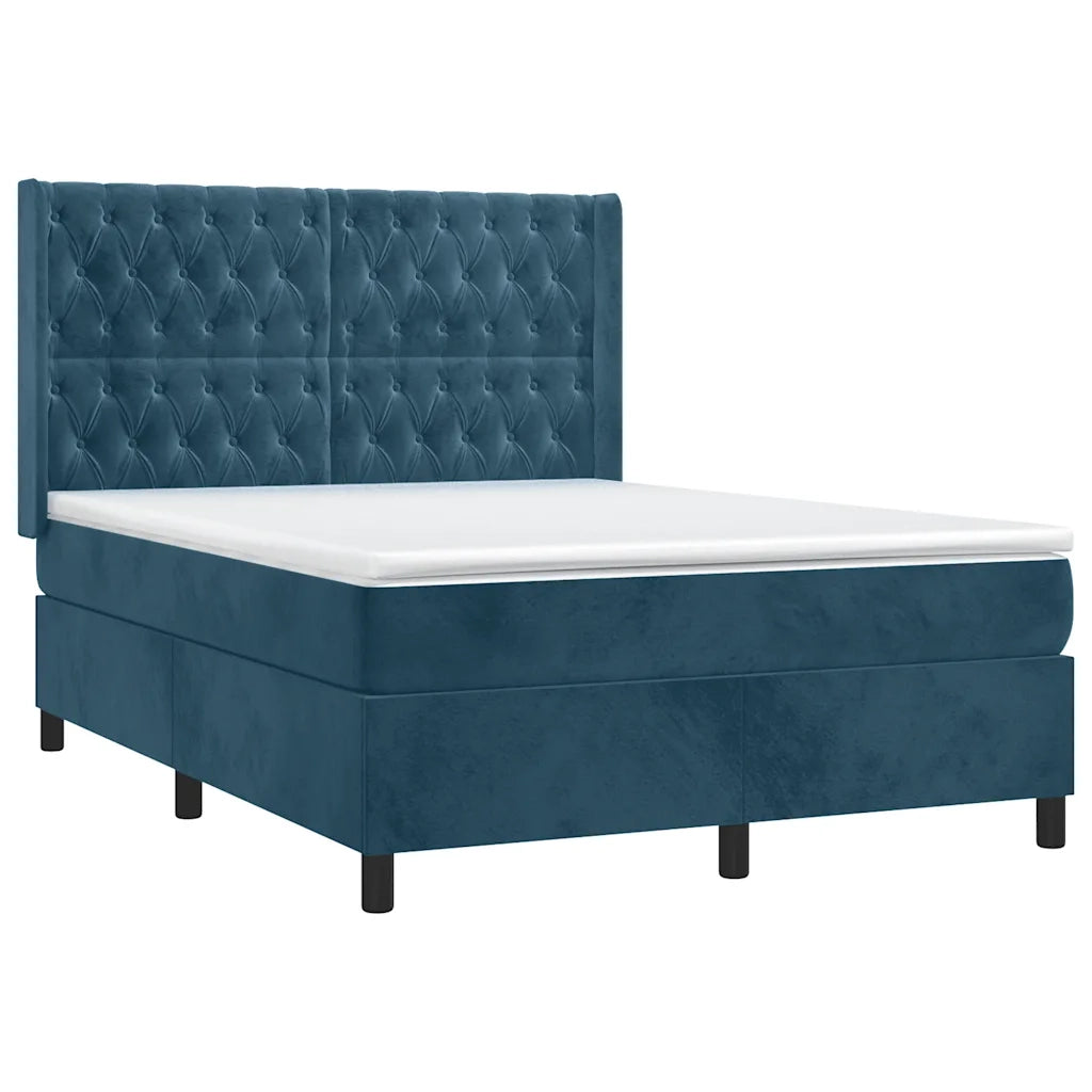 Letto a Molle con Materasso e LED Blu Scuro 140x200 cmcod mxl 99465