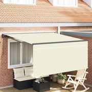 Tenda retrattile-Tenda parasole per balcone Crema 300 x 250 cm Poliestere e Alluminio