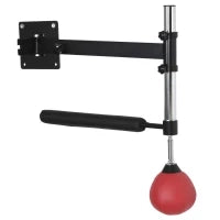 Speed Bag a Parete per Boxe e MMA ad Altezza Regolabile con Asta, Acciaio e PU, 79x72x20 cm, Rosso