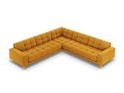 Cosmopolitan Design - Divano angolare reversibile "Bali" 6 posti in velluto giallo 