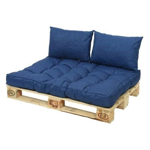 JARDIDECO 878455 Set Cuscini Pallet Cotone Poliestere 120 x 80 cm colore Blu