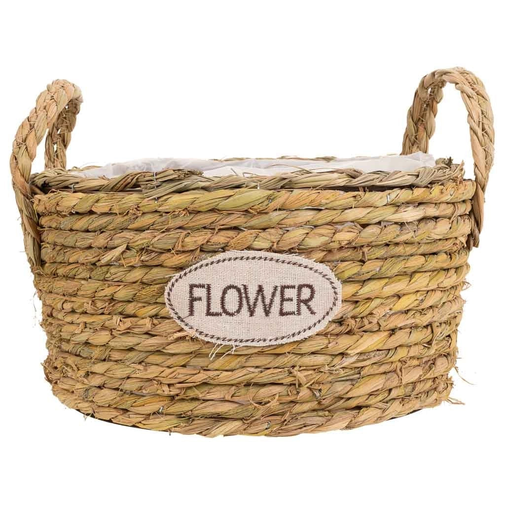 Cesto in corda intrecciata marrone d28x14h