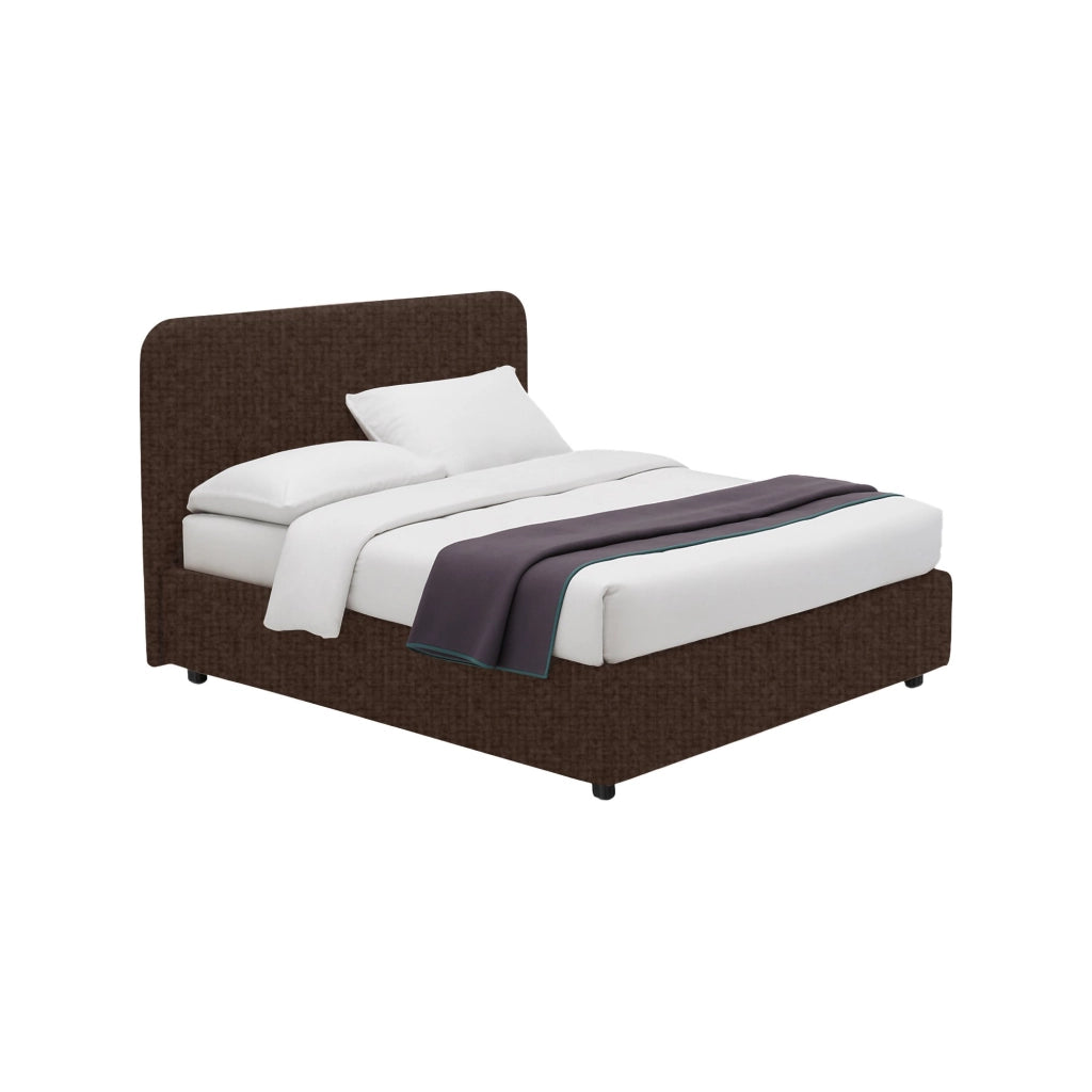 Poole, Letto Piazza e Mezza Sfoderabile Made in Italy, Marrone