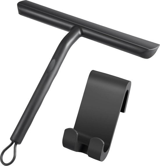 Tappo per doccia con chiodo di fissaggio - tirante per doccia - dispositivo di sicurezza per doccia - tirante per finestra - anti-slip - 21 cm nero Dispositivo di sicurezza per doccia