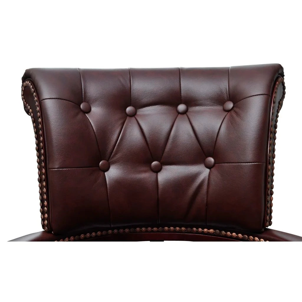 Sedia/poltrona da ufficio in pelle mista marrone 0502056