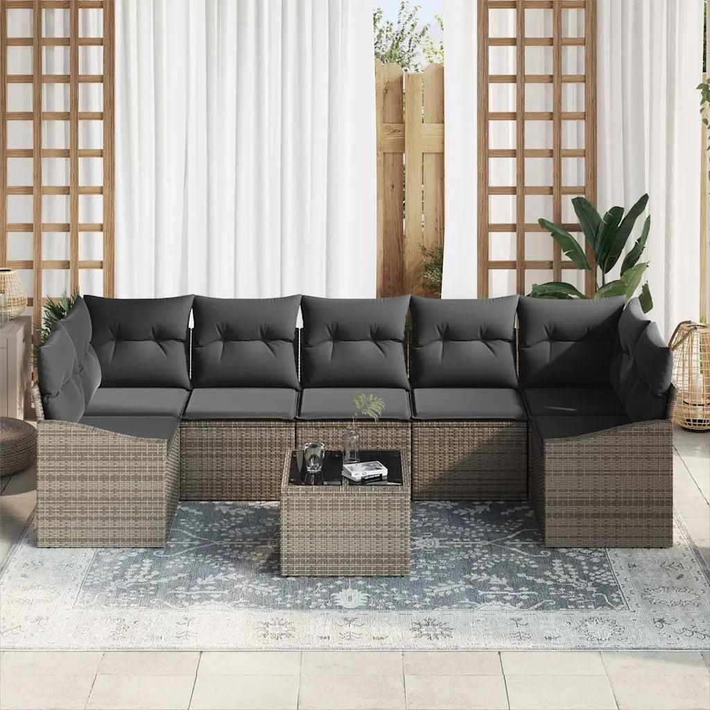 Set di divani con cuscino Grigio 55 x 55 x 37 cm polyrattan 3346639