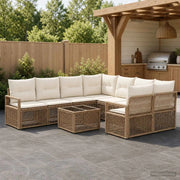 Set Divano da Giardino 9 pz Beige polyrattan 3435660