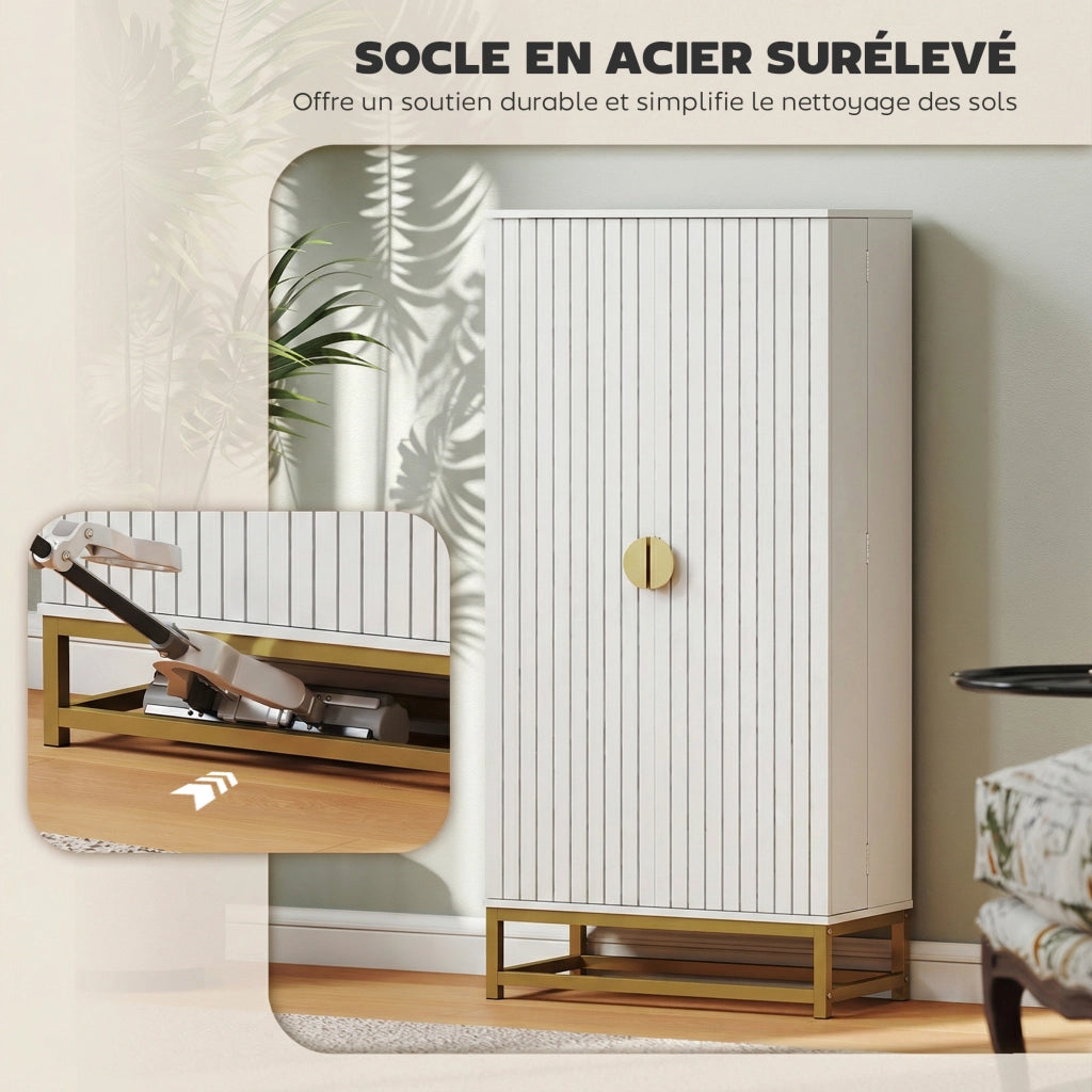 Armadio da cucina con ante e ripiani ¨C Zephmum ¨C Bianco 58x29x119,5cm