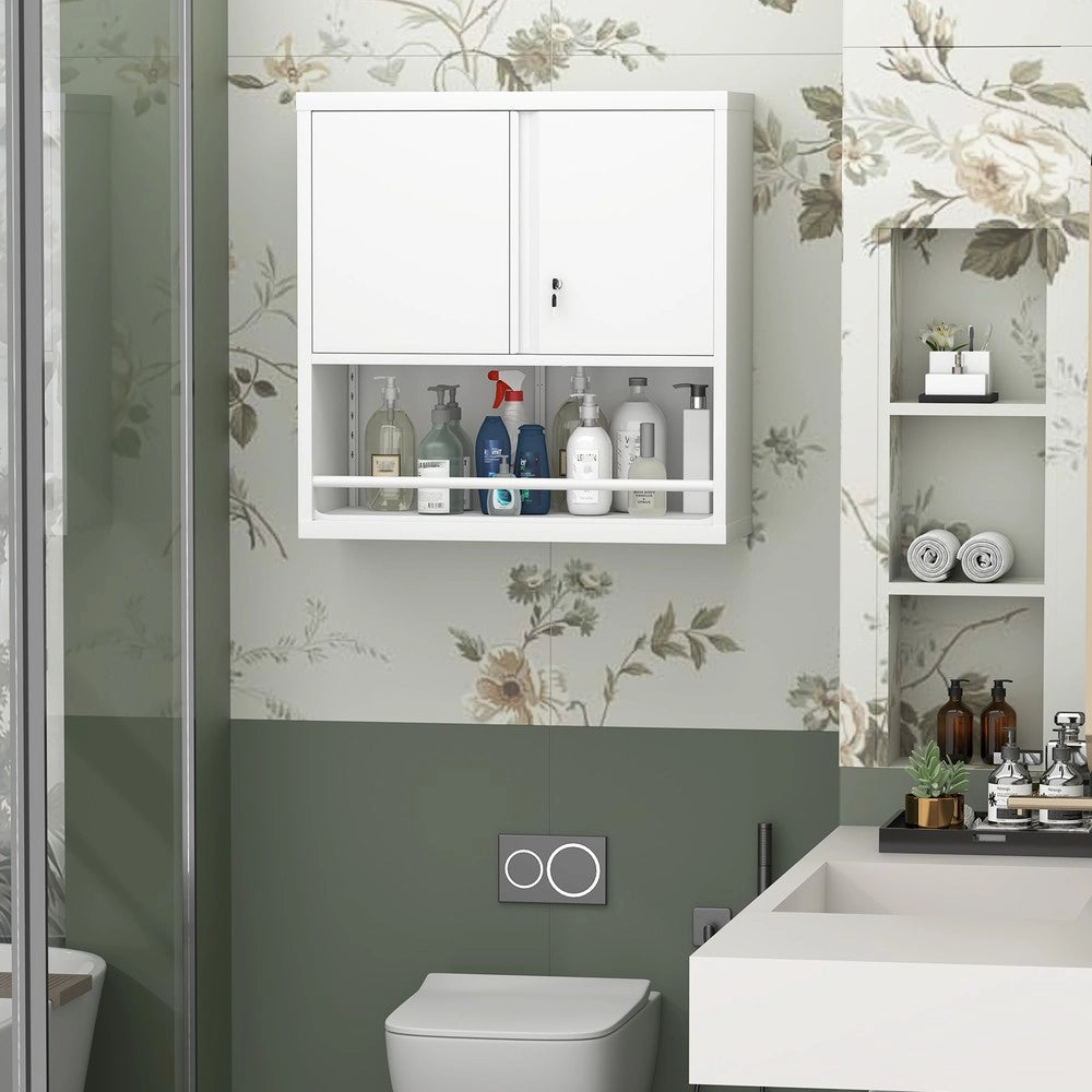 Armadio Metallico 2 Ante con Ripiani Regolabili ¨C MINIMAL ¨C Multiuso per Casa e Ufficio