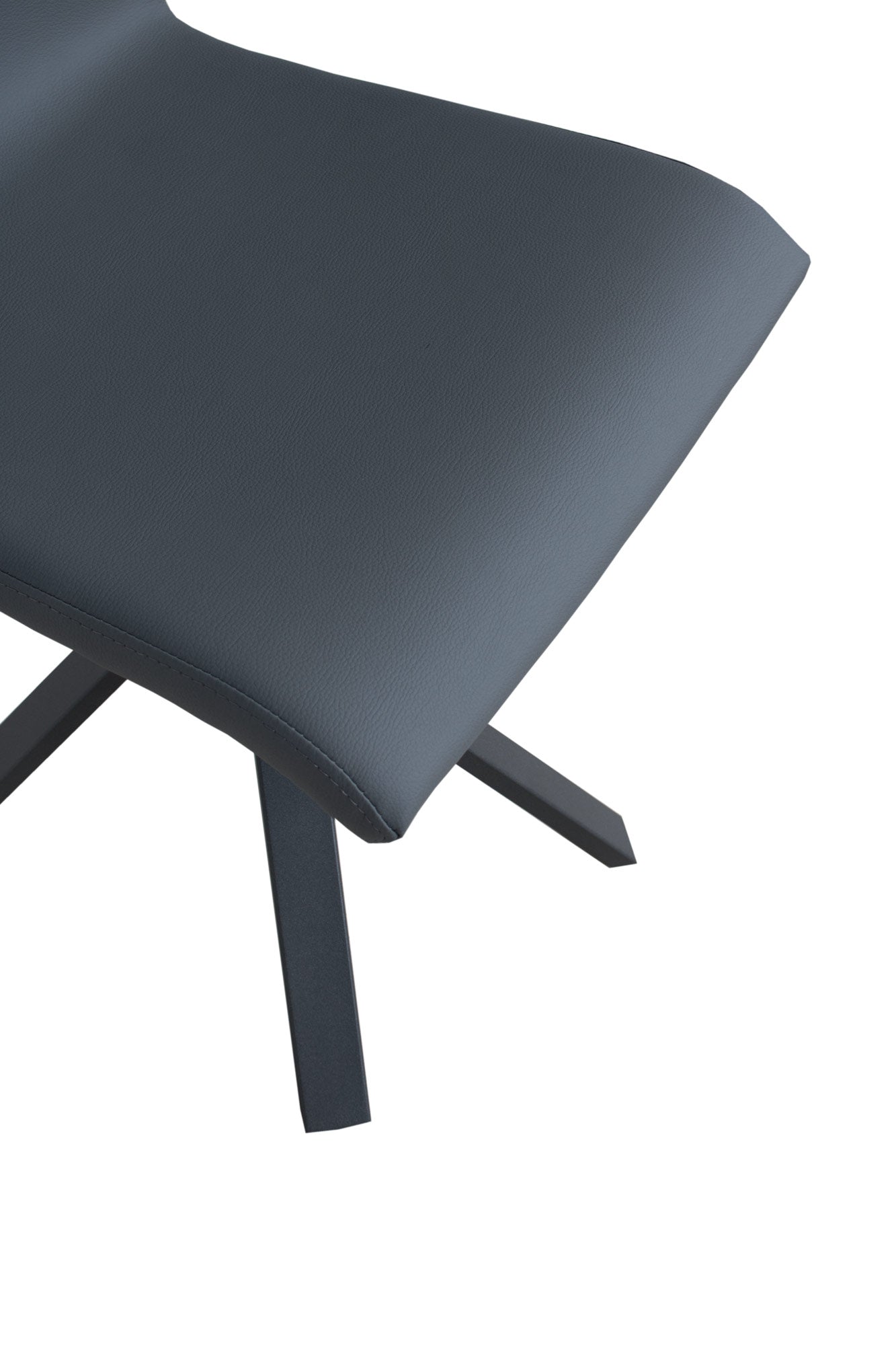 Sedia 40/44x42x86 cm Aury gambe Antracite in Similpelle Grigio