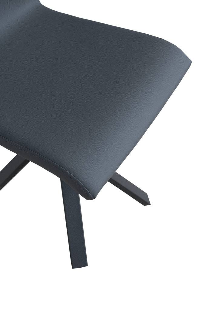 Sedia 40/44x42x86 cm Aury gambe Antracite in Similpelle Grigio