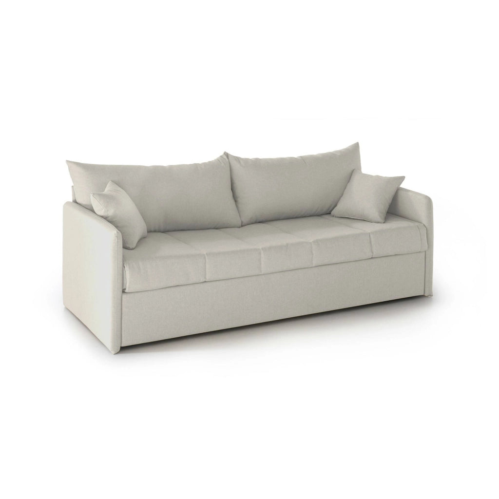 Avellana, Divano Letto 3 Posti Sfoderabile Made in Italy, 205x86 cm Beige