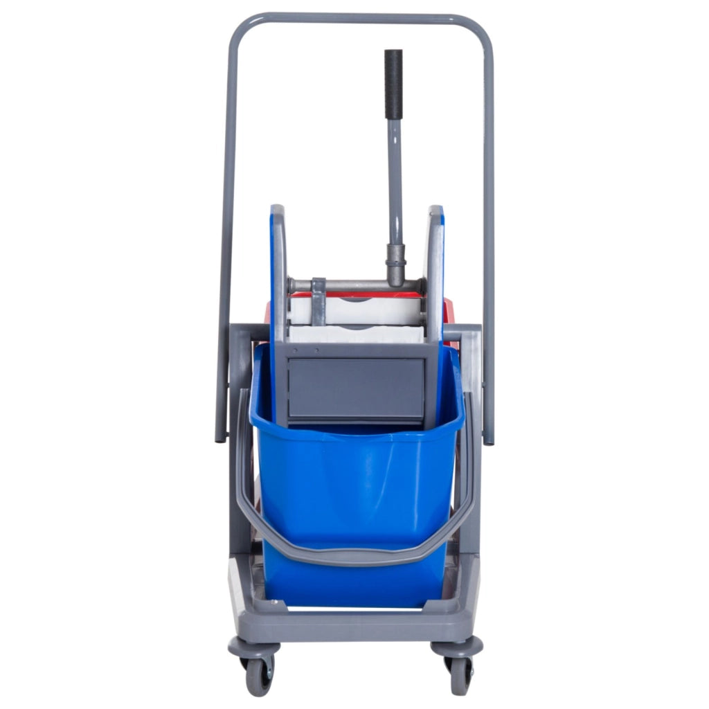 EasyComfort Carrello delle Pulizie Professionale 2 Secchi Capacità 25L Strizzatore 73 × 45 × 92cm