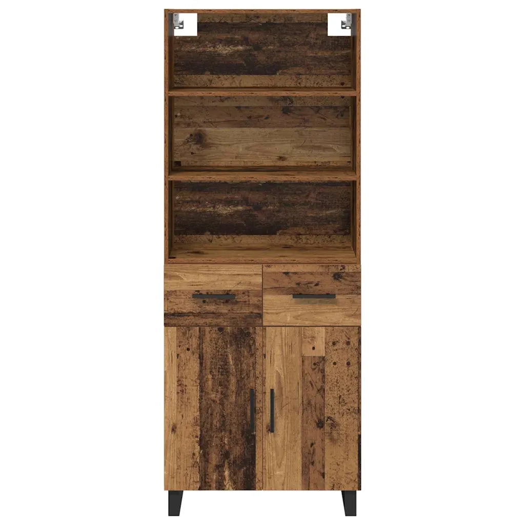 Credenza con cassetto 2 pz | Madia | Buffet da pranzo | Armadio da pranzo Legno vecchio Legno multistrato