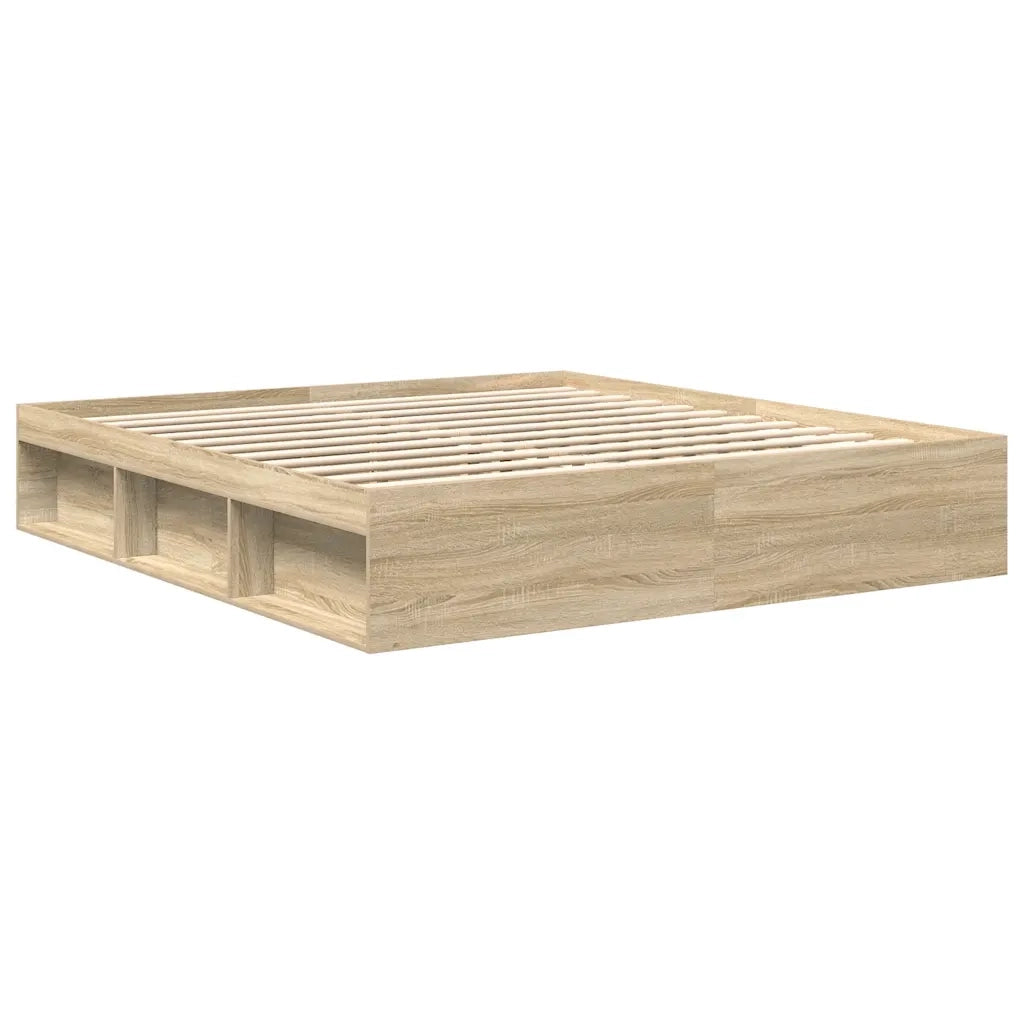 Letto matrimoniale | Letto per adulti | Giroletto Rovere Sonoma 200x200 cm