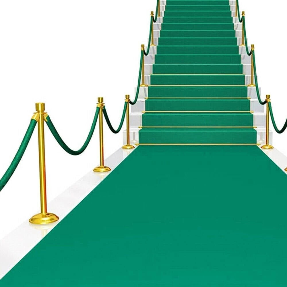 Passatoia Moquette Verde 100x5000 Cm Antiscivolo Cerimonia Evento Fiera Corridoio Negozio Marciapiede