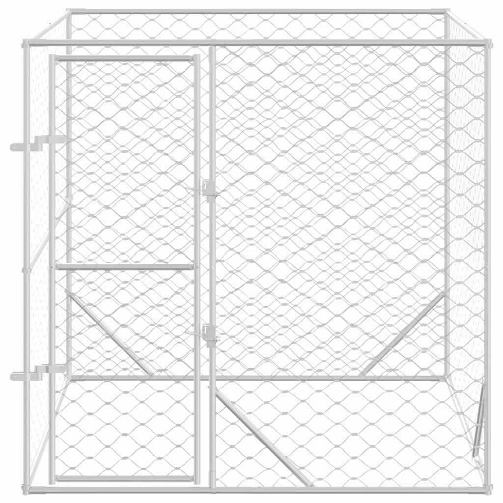Recinto per cani da esterno in acciaio zincato 2 x 2 x 2 m Silver 02_0041893