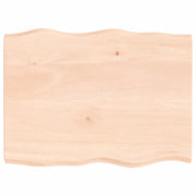 Piano per Tavolo | Superficie Tavolo | Piano Scrivania 80x60x(2-4) cm Rovere Non Trattato Bordi Vivi