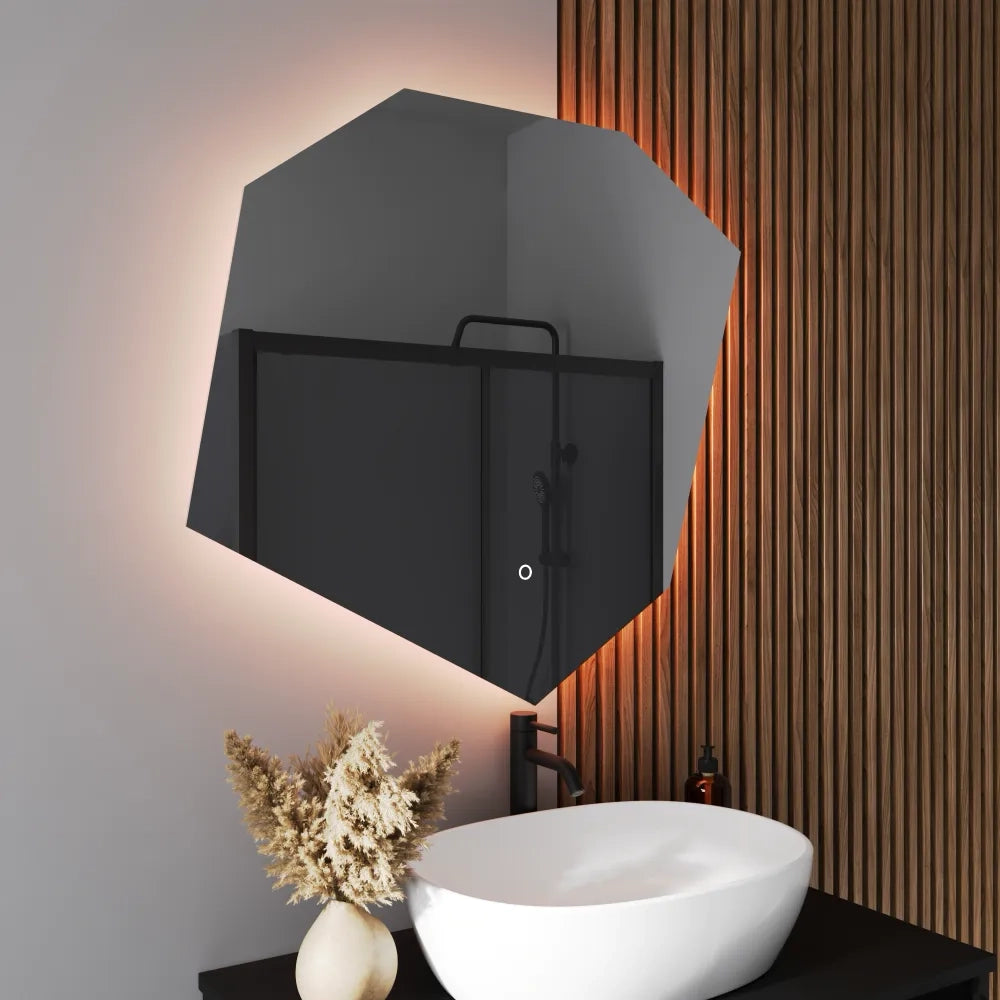 Specchio led 80x75cm retroilluminato luce calda, neutra, fredda e funzione anti-appannamento | Nash