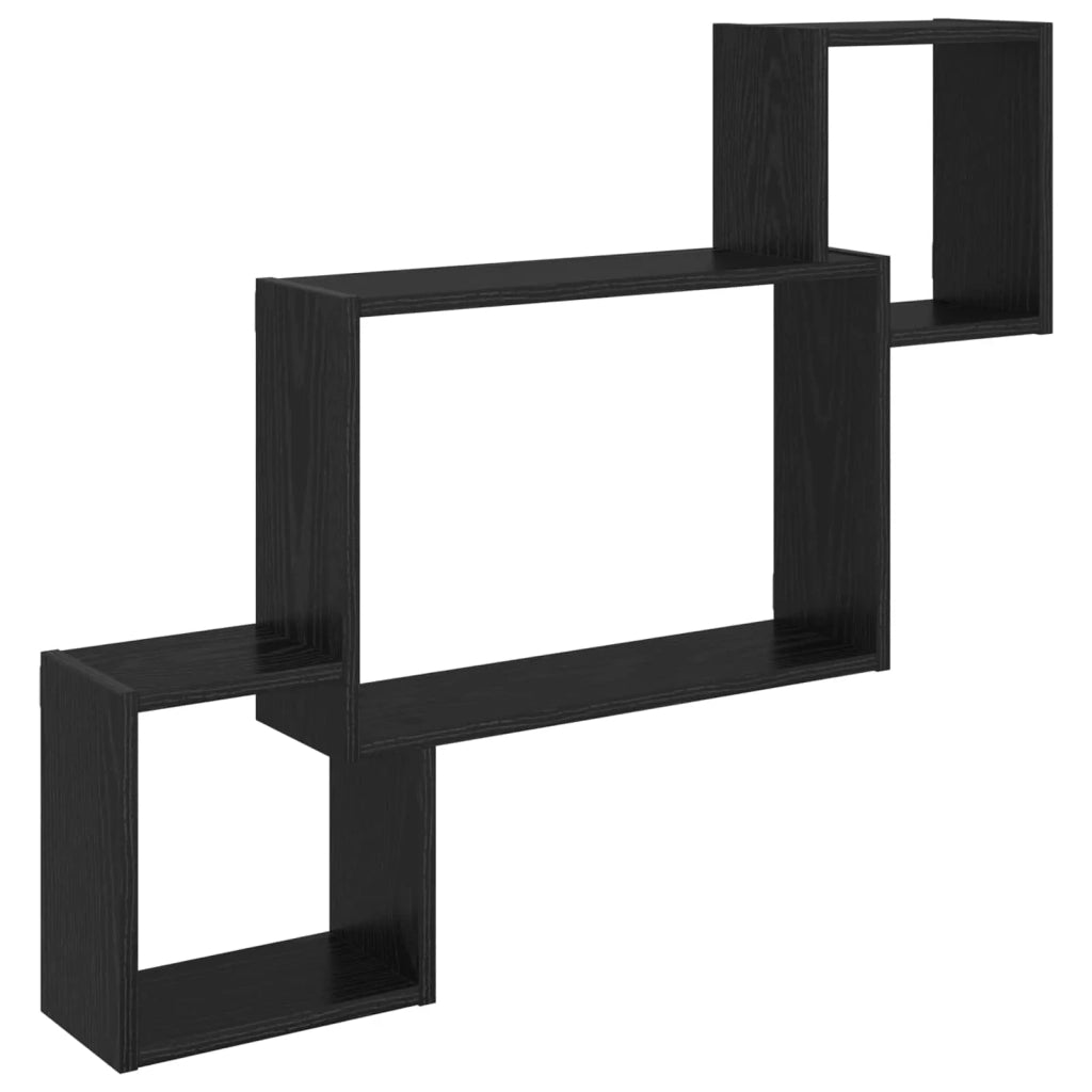 Scaffale da parete A parete Rovere Nero 91,5 x 15 x 76 cm 8012117