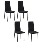 Set 4 Sedie 41x50x97 cm in Tessuto Nero