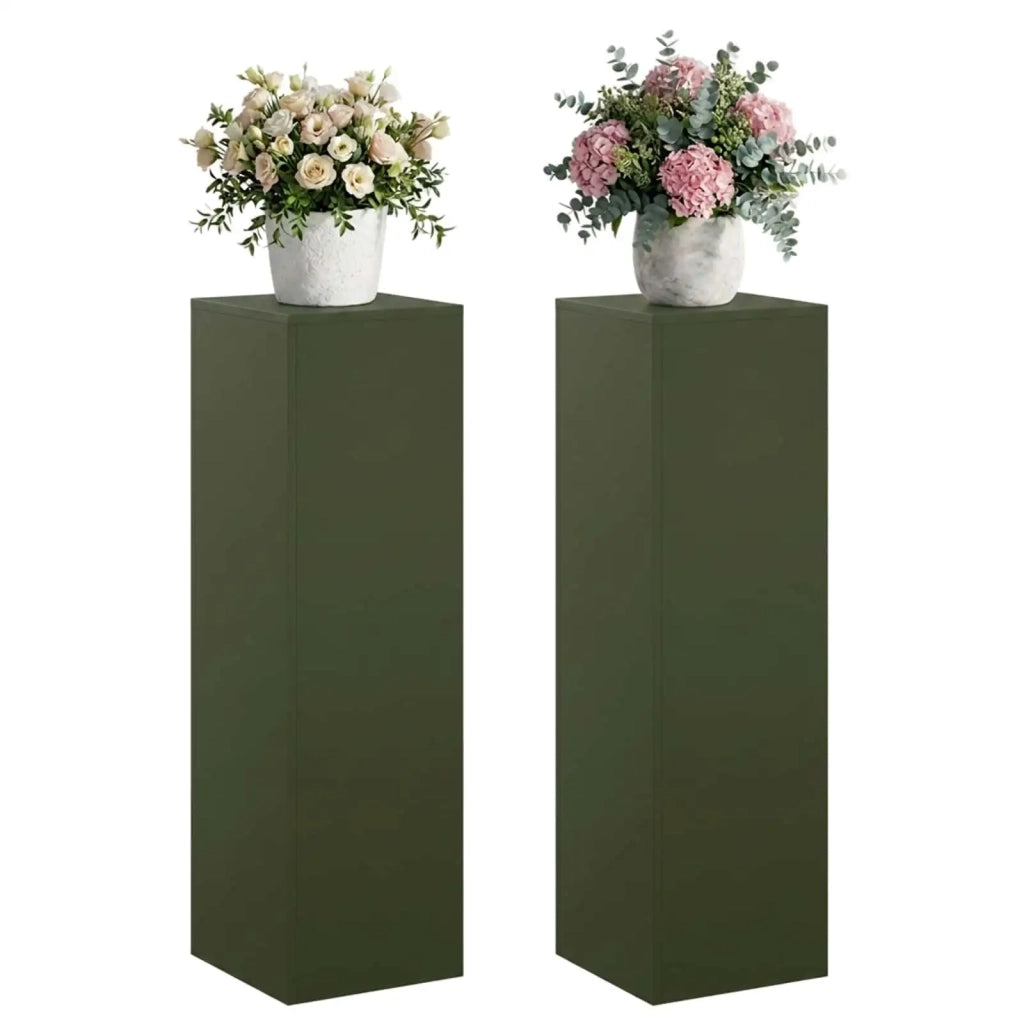 Supporto per piante 2 pcs Verde Oliva 30 x 30 x 100 cm Acciaio 8012509