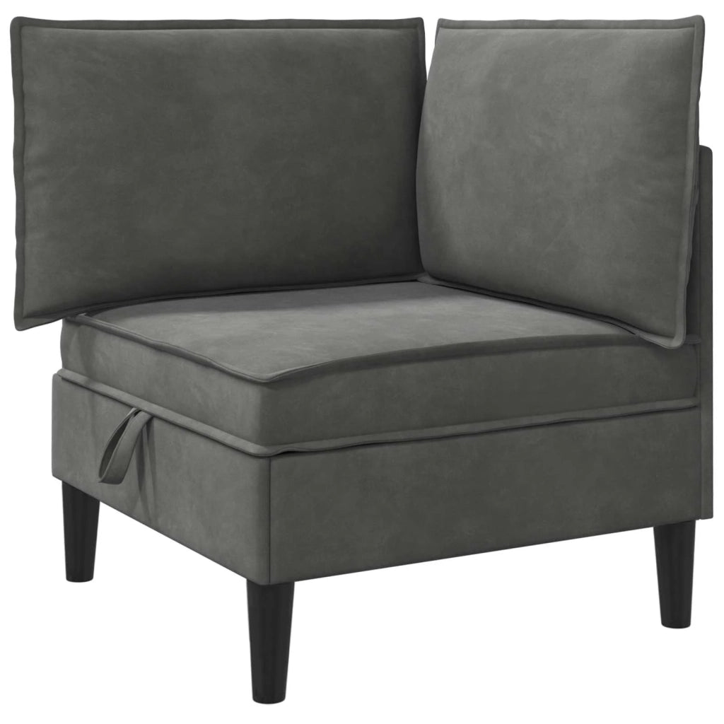 Divano | Divano da soggiorno | Sofa con Stoccaggio Grigio Scuro Velluto